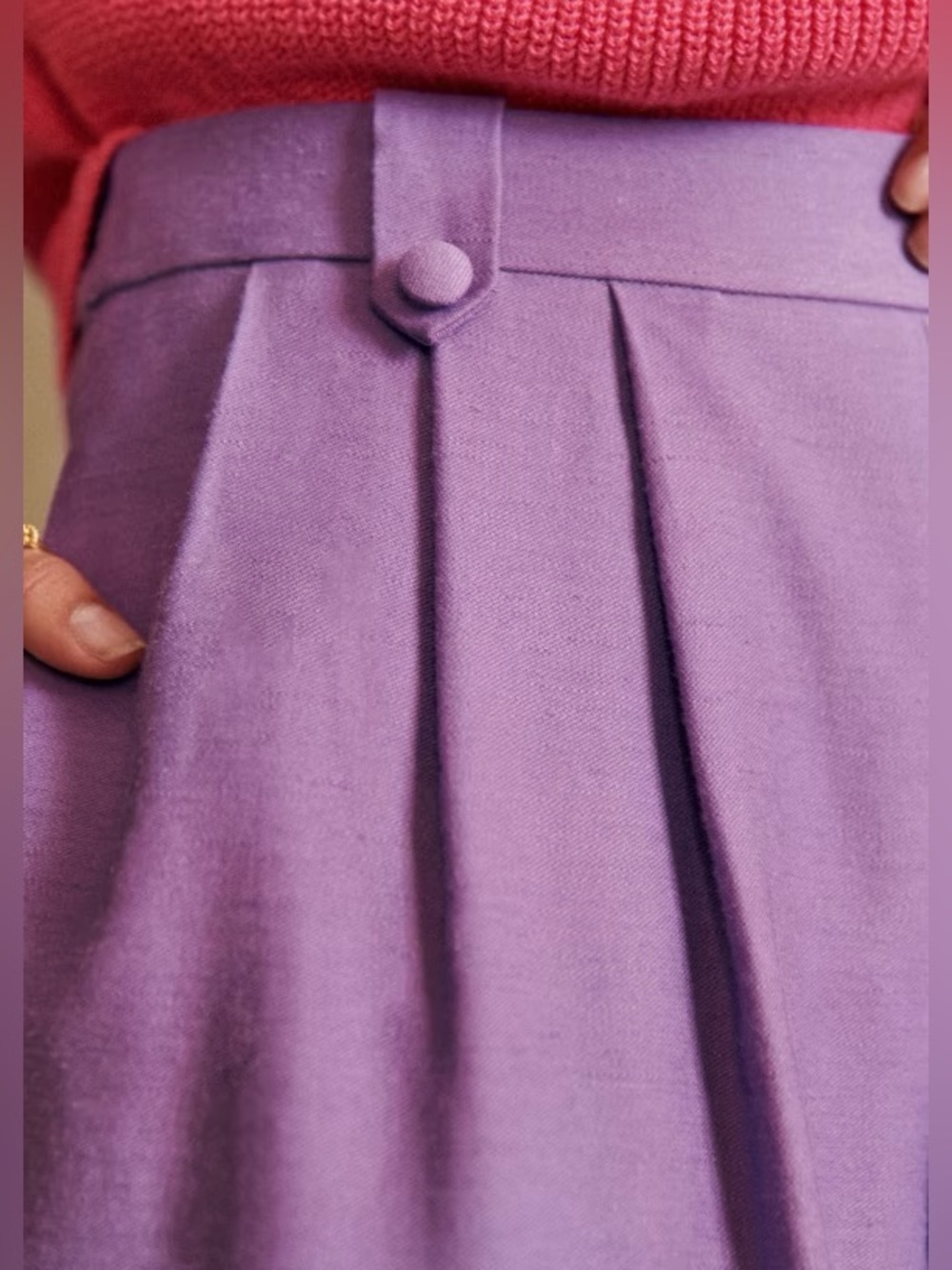 Sezane Loulou Lavender Wide-Leg Trousers - Picture 4 of 4